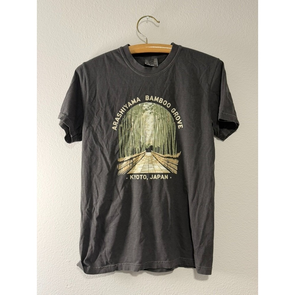 Comfort Colors Arashiyama Bamboo Grove Kyoto Japan T-Shirt Gray Small